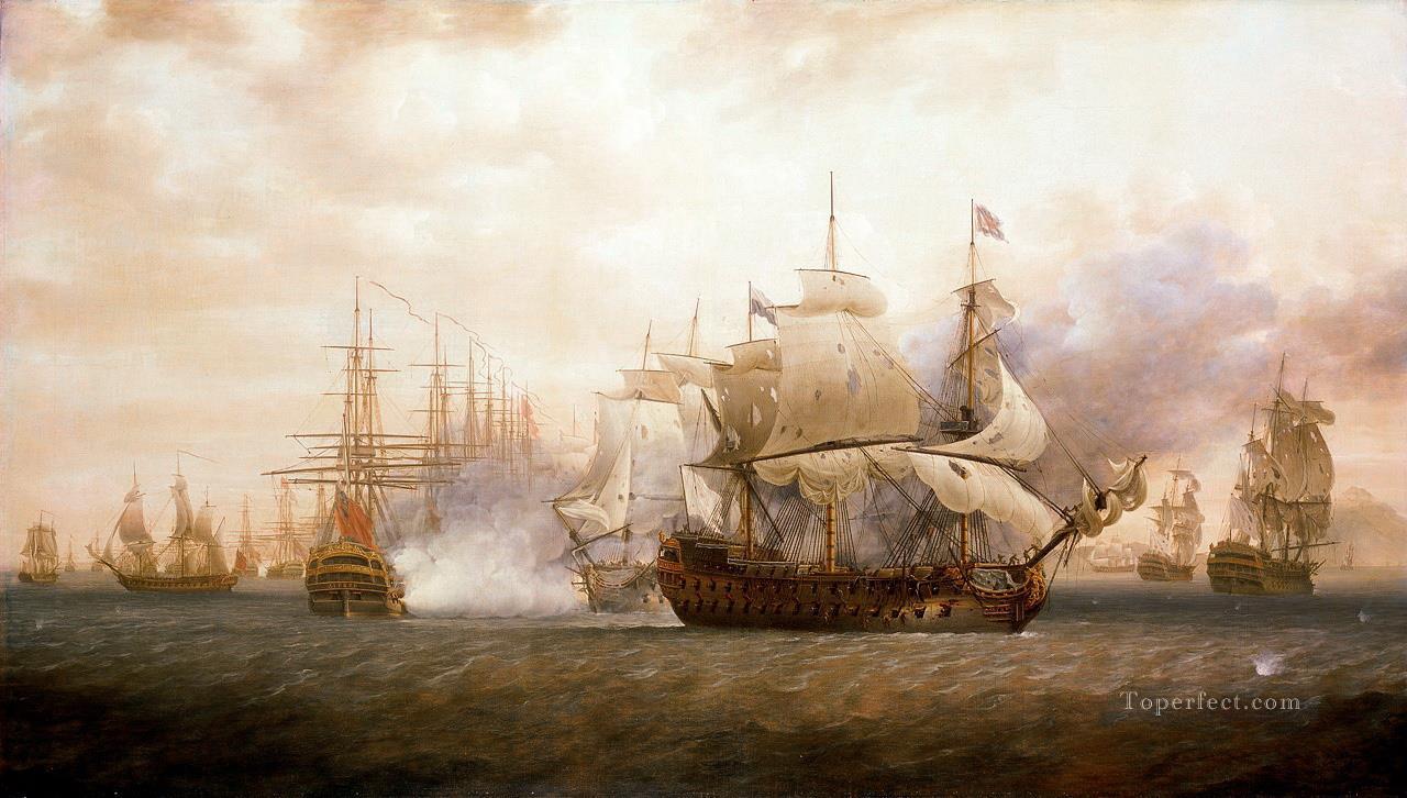 Batalla de la batalla naval de Frigate Bay Pintura al óleo